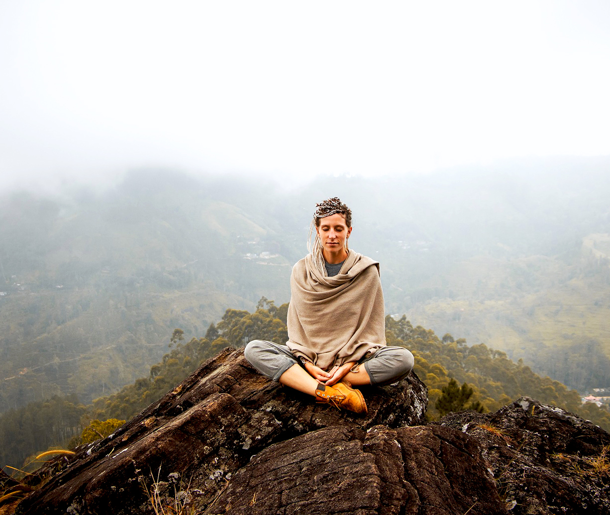 meditating over the mountain